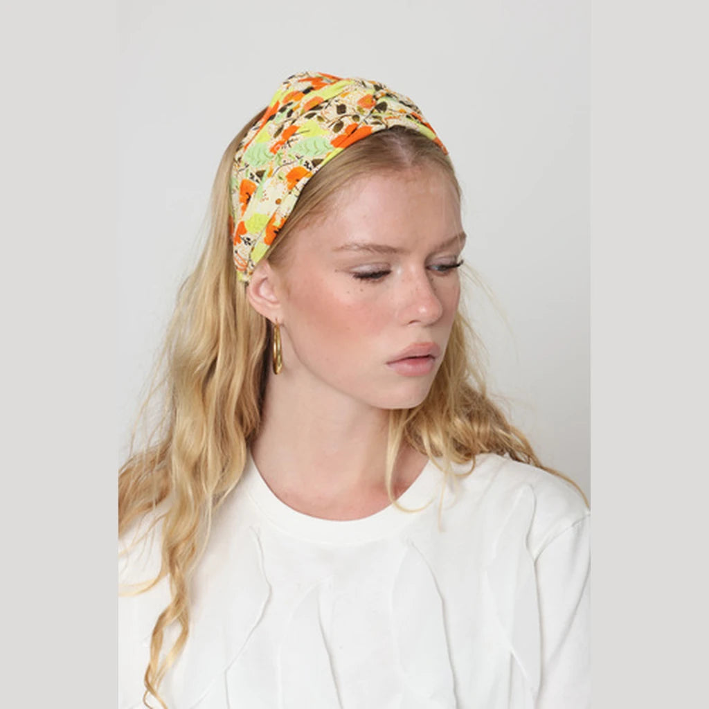 Yellow Floral Turban Headband