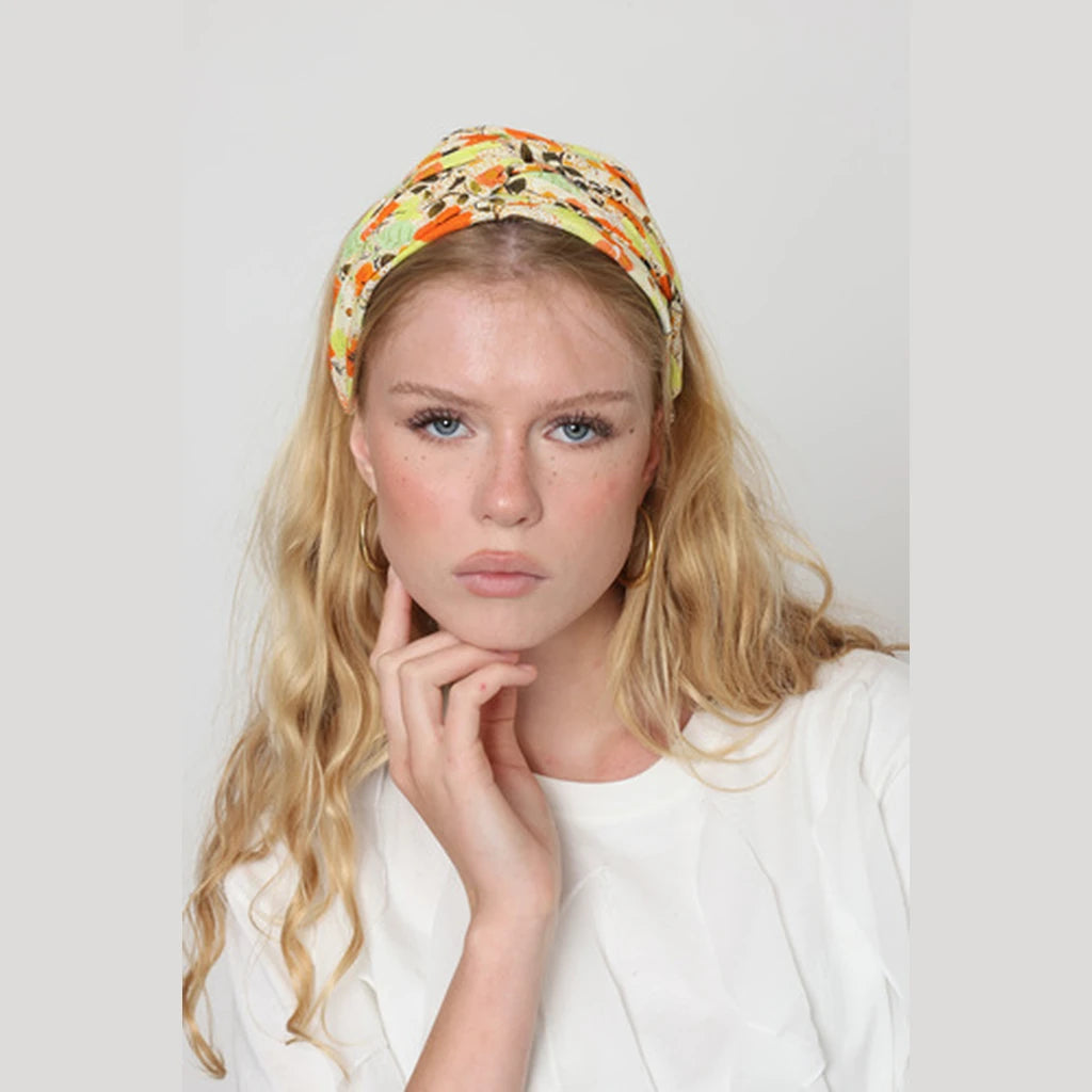 Yellow Floral Turban Headband