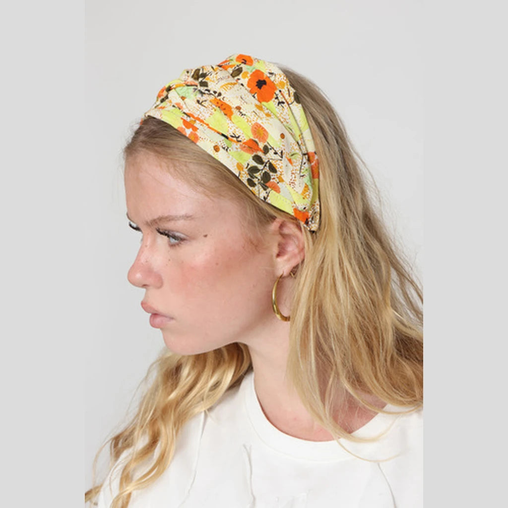 Yellow Floral Turban Headband
