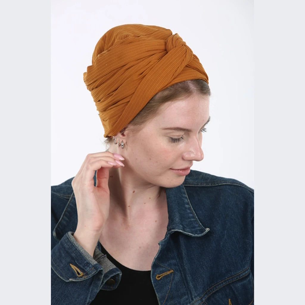 Brown Jersey Partial / Full Coverage Turban Headwrap