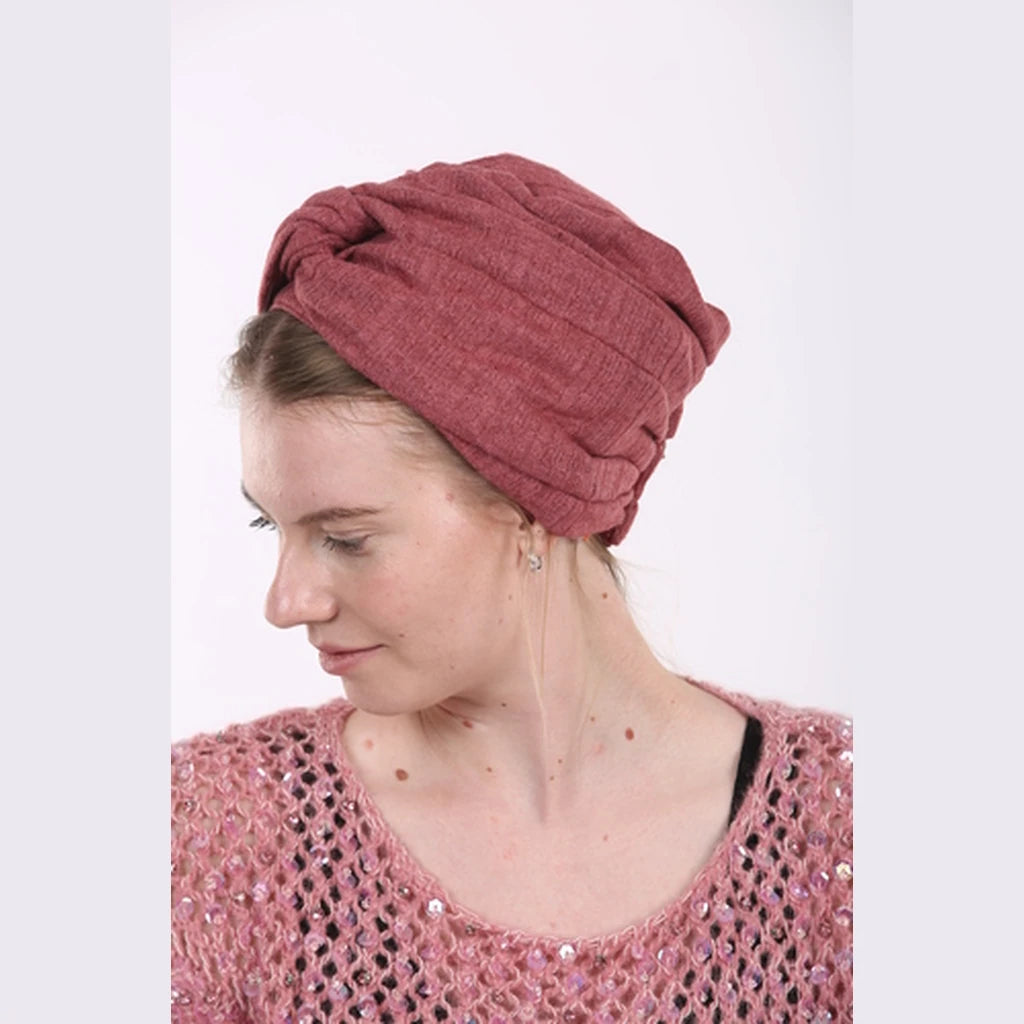 Dark Pink Jersey Partial / Full Coverage Turban Headwrap