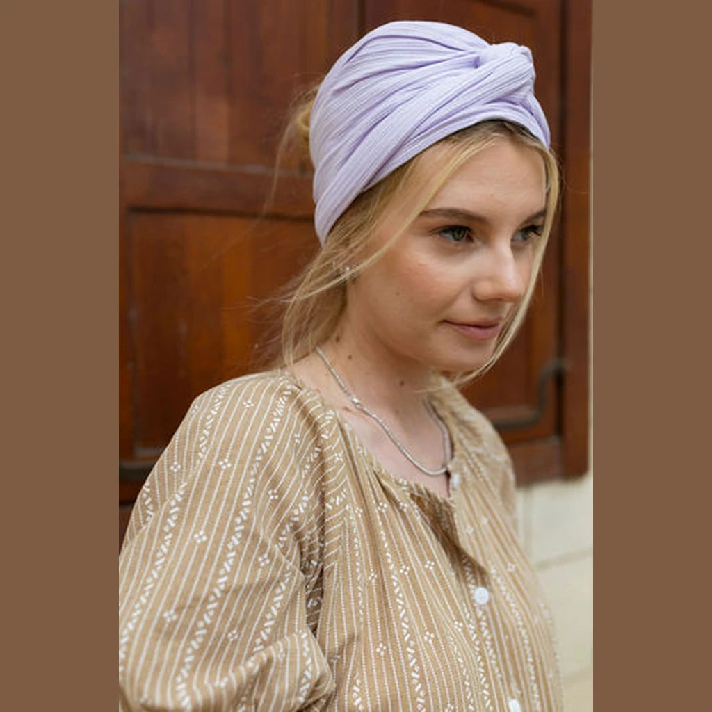 Partial & Full Coverage Jersey Turban Head Covering – Lilac