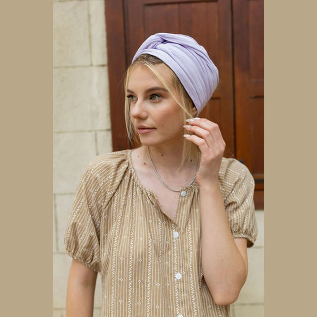 Lilac Jersey Partial / Full Coverage Turban Headwrap