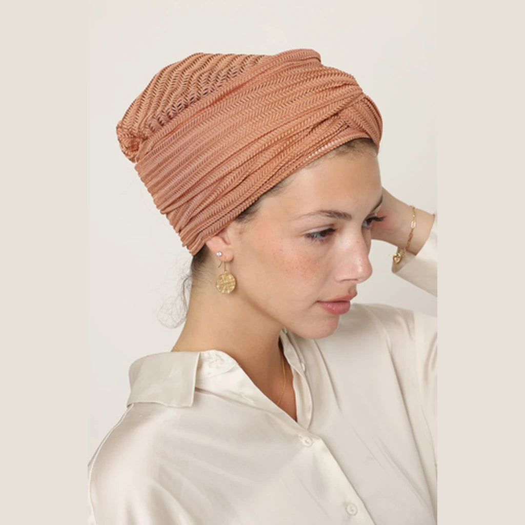 Partial & Full Coverage Knitted Turban Head Covering – Dusty Pink
