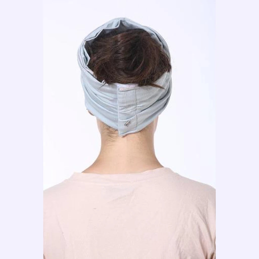 Partial & Full Coverage Basic Jersey Turban Head Covering – Light Blue