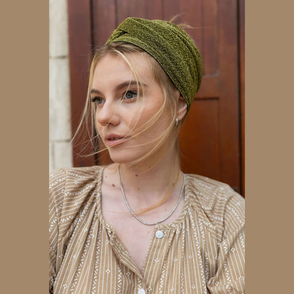 Gold Lurex Partial / Full Coverage Turban Headwrap