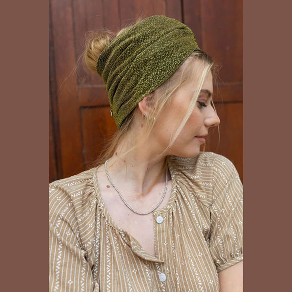 Gold Lurex Partial / Full Coverage Turban Headwrap