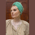 Partial & Full Coverage Lurex Turban Head Covering – Light Green