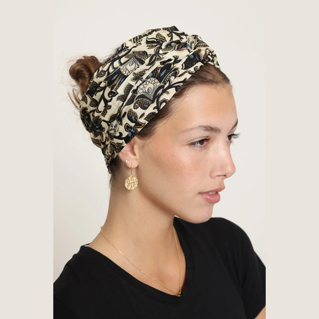 Partial & Full Coverage Paisley Turban Head Covering – Black