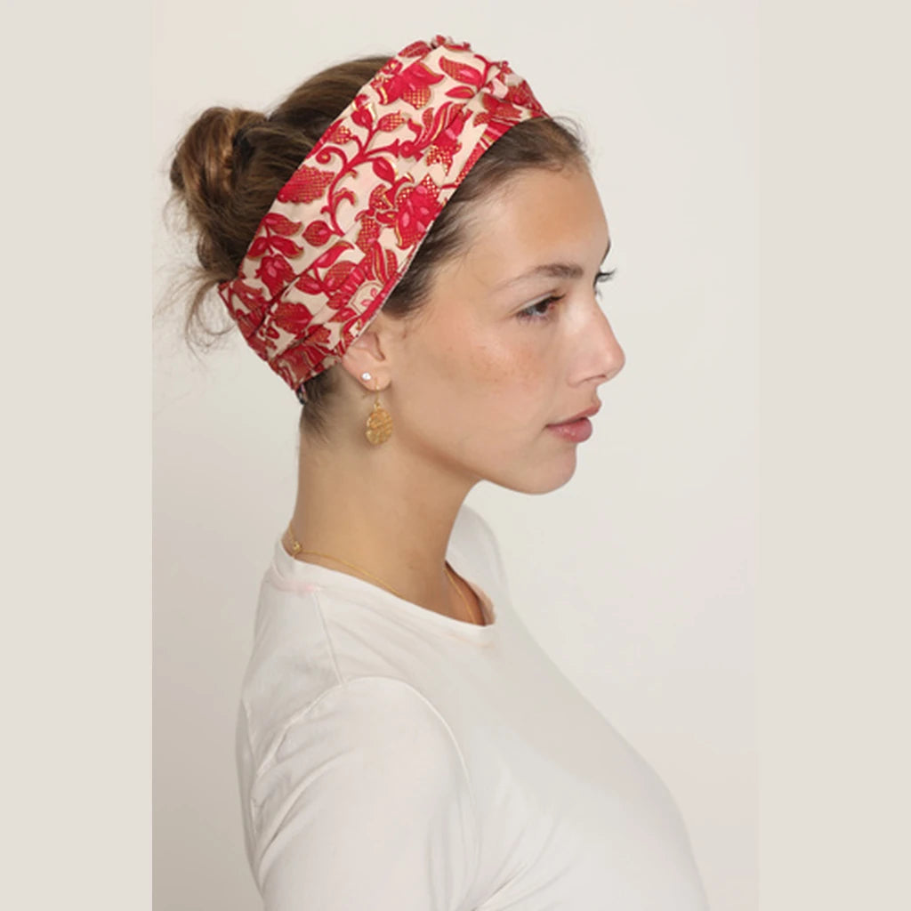 Partial & Full Coverage Paisley Turban Head Covering – Red