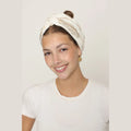 Partial & Full Coverage Paisley Turban Head Covering – White & Gold