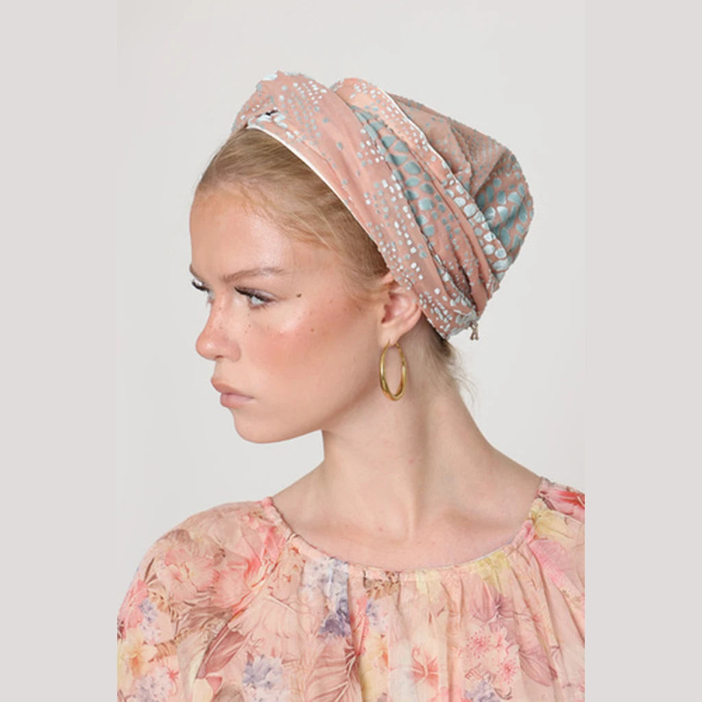 Partial & Full Coverage Velvet Turban Head Covering – Pink