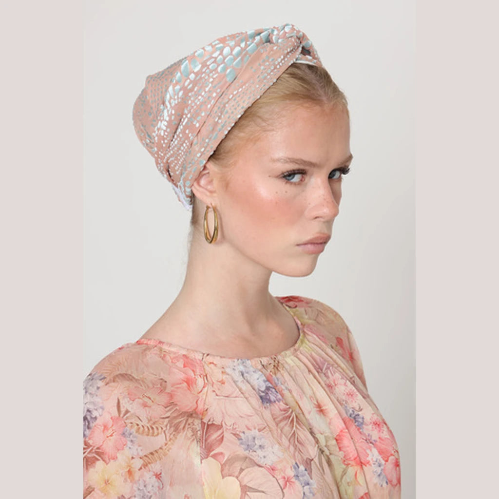 Partial & Full Coverage Velvet Turban Head Covering – Pink