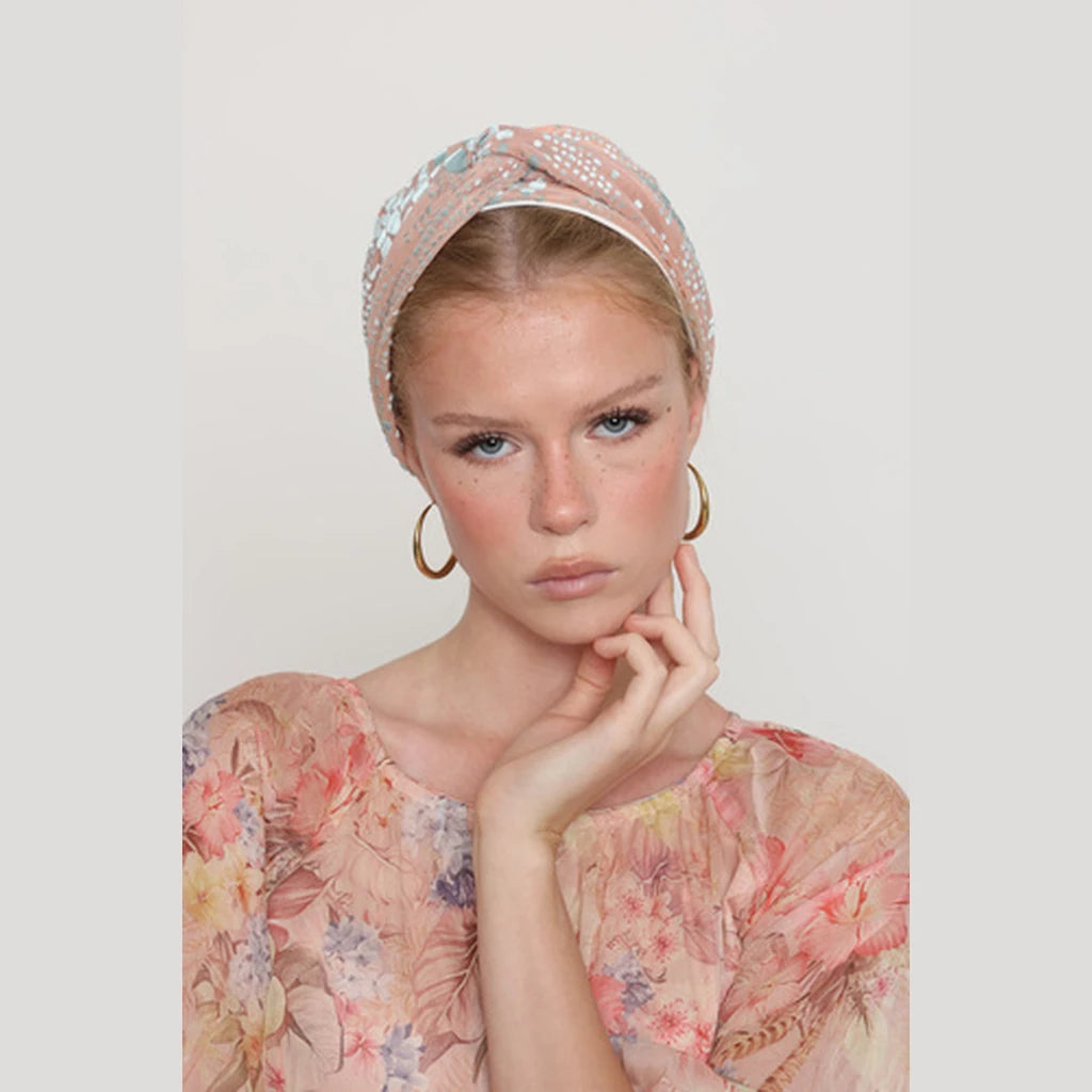 Partial & Full Coverage Velvet Turban Head Covering – Pink