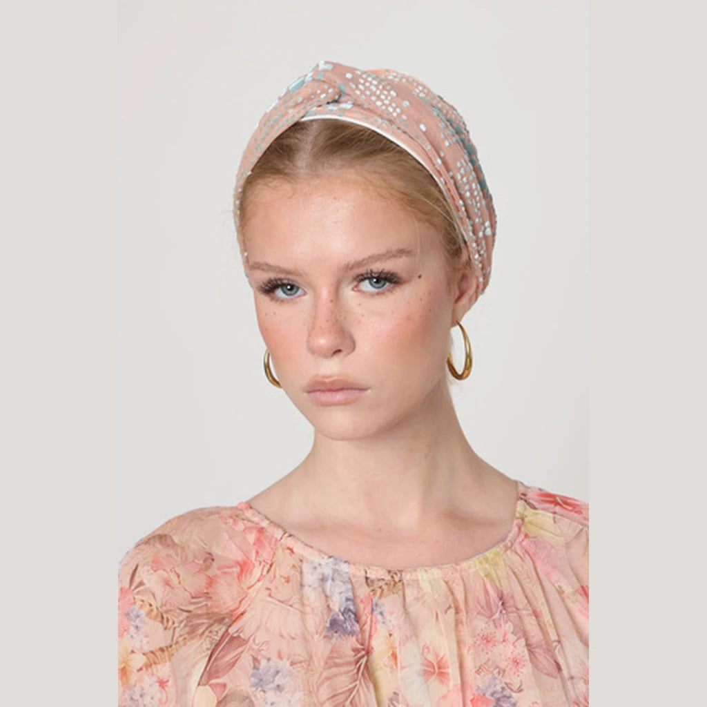Partial & Full Coverage Velvet Turban Head Covering – Pink