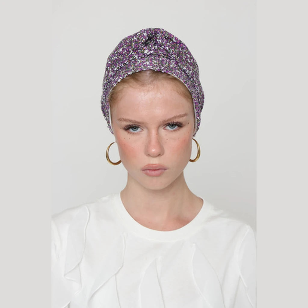 Partial & Full Coverage Sequin Turban Head Covering – Purple