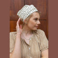 White Polka Dot Partial / Full Coverage Turban Headwrap