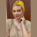 Yellow Polka Dot Partial / Full Coverage Turban Headwrap