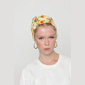 Partial & Full Coverage Floral Turban Head Covering – Yellow
