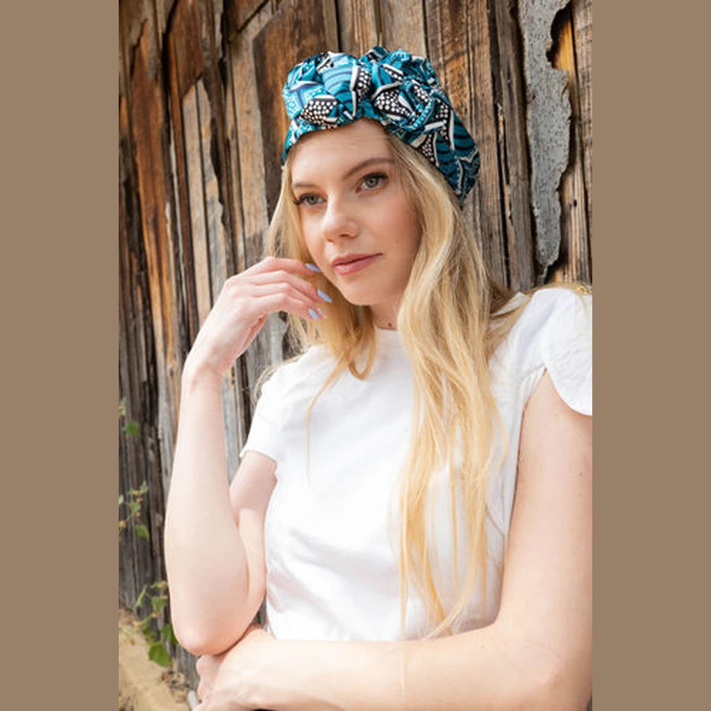 Turquoise Print Hat