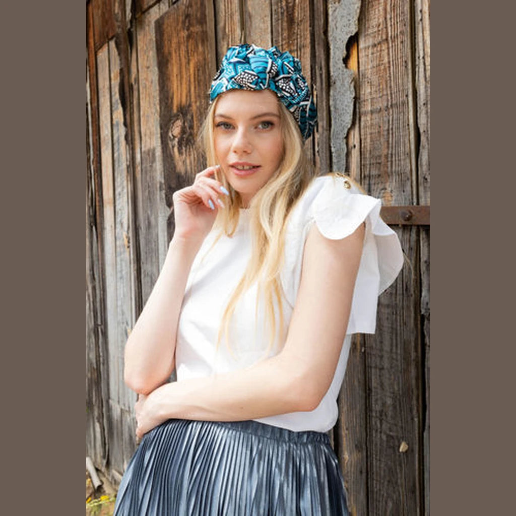 Turquoise Print Hat