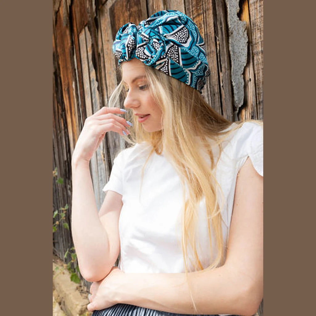 Turquoise Print Hat