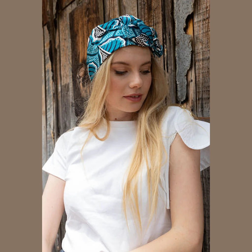 Turquoise Print Hat