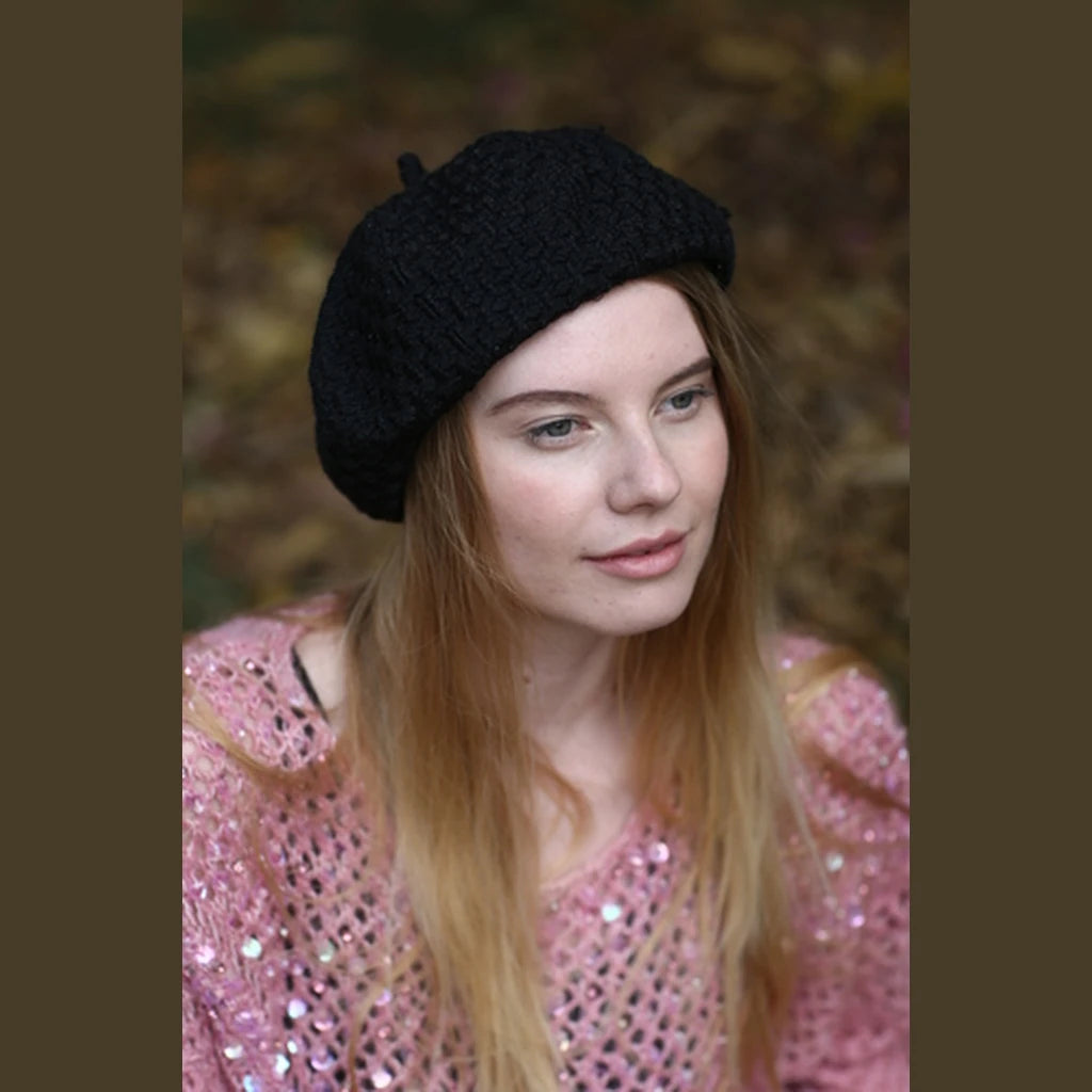 Black Tweed Beret