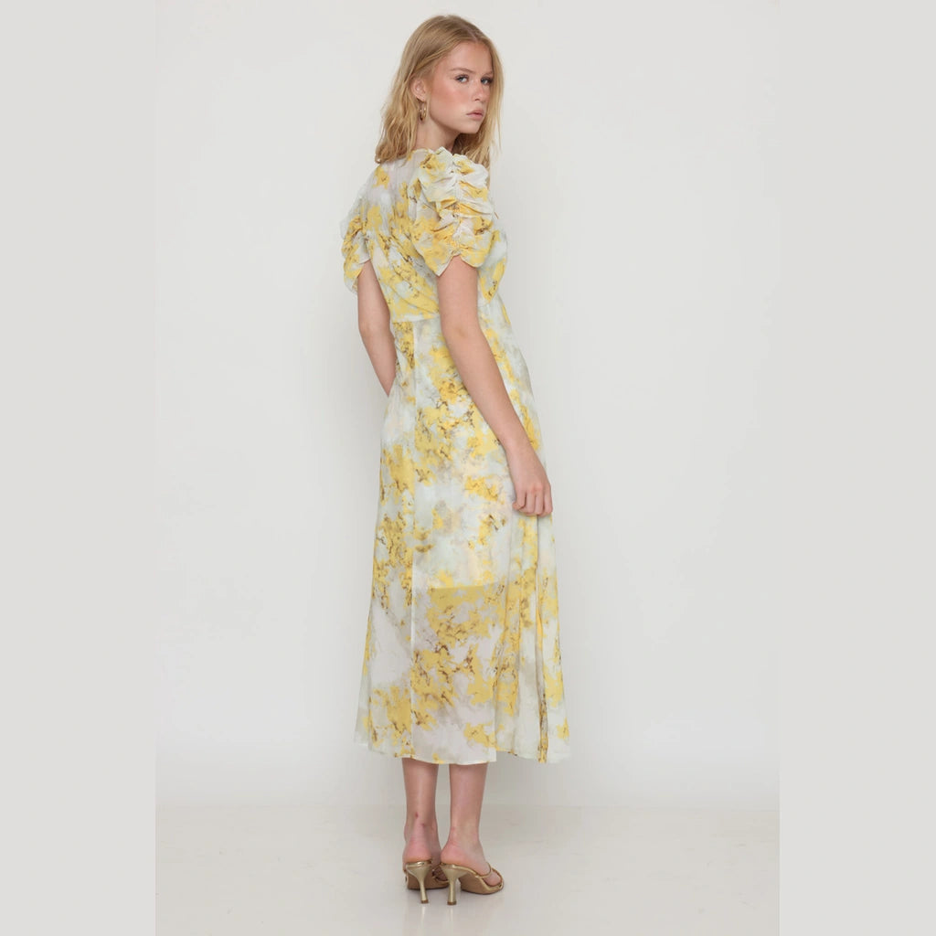 Yellow V-Neck Dress