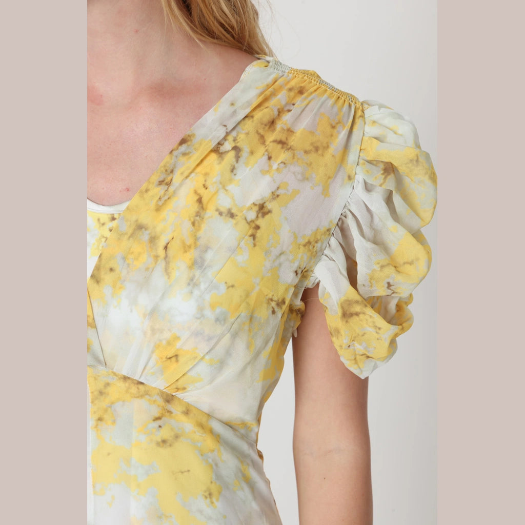 Yellow V-Neck Dress