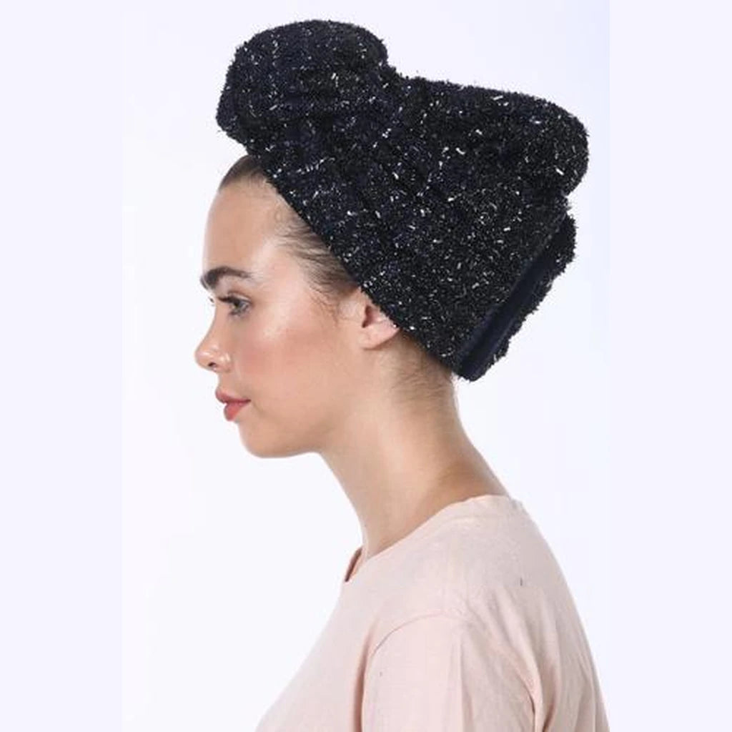 Blue with Silver Touches Partial / Full Coverage Turban Headwrap with Volume