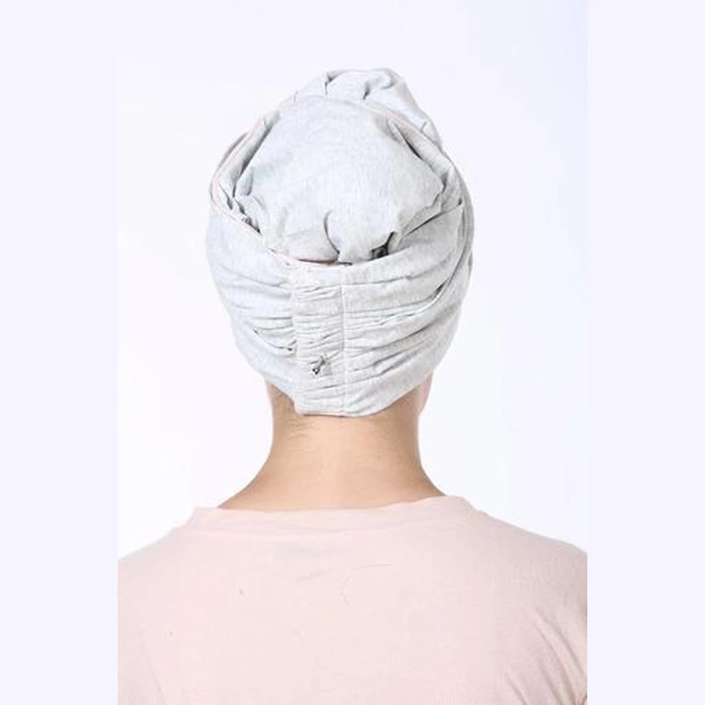Gray Basic Jersey Turban Headwrap with Volume – Partial / Full Coverage