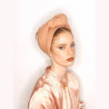 Plain Peach Volume Turban Head Covering – Partial & Full Coverage