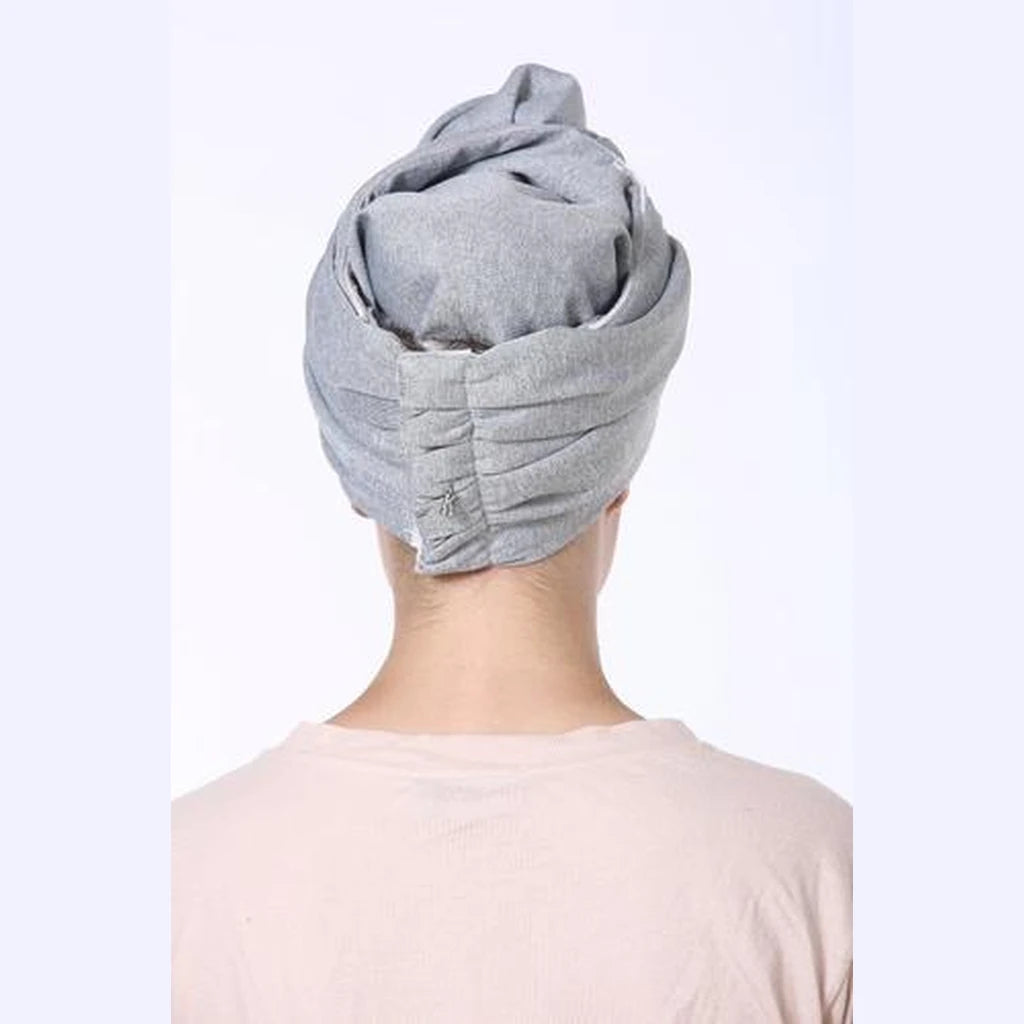 Gray Scuba Partial / Full Coverage Turban Headwrap with Volume