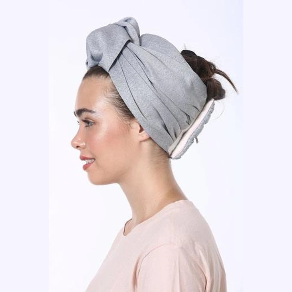 Gray Scuba Partial / Full Coverage Turban Headwrap with Volume