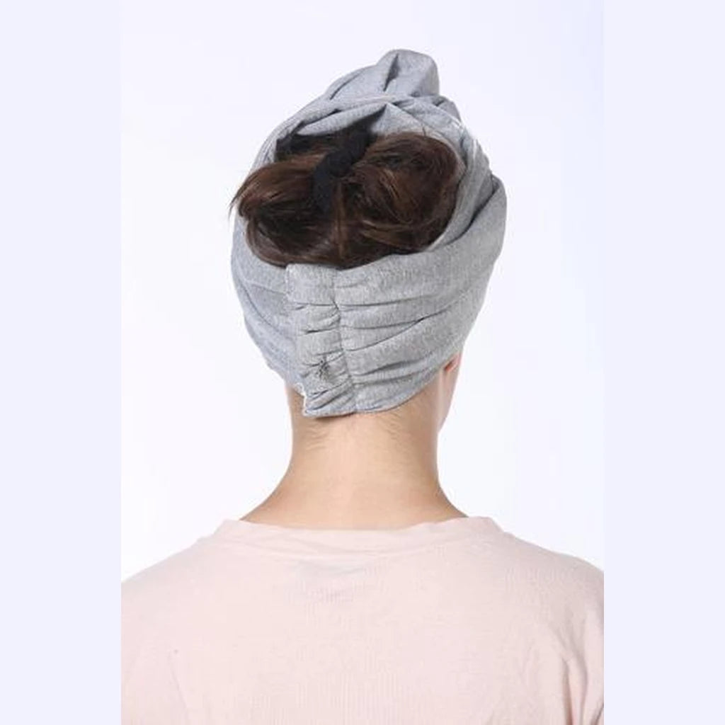Gray Scuba Partial / Full Coverage Turban Headwrap with Volume