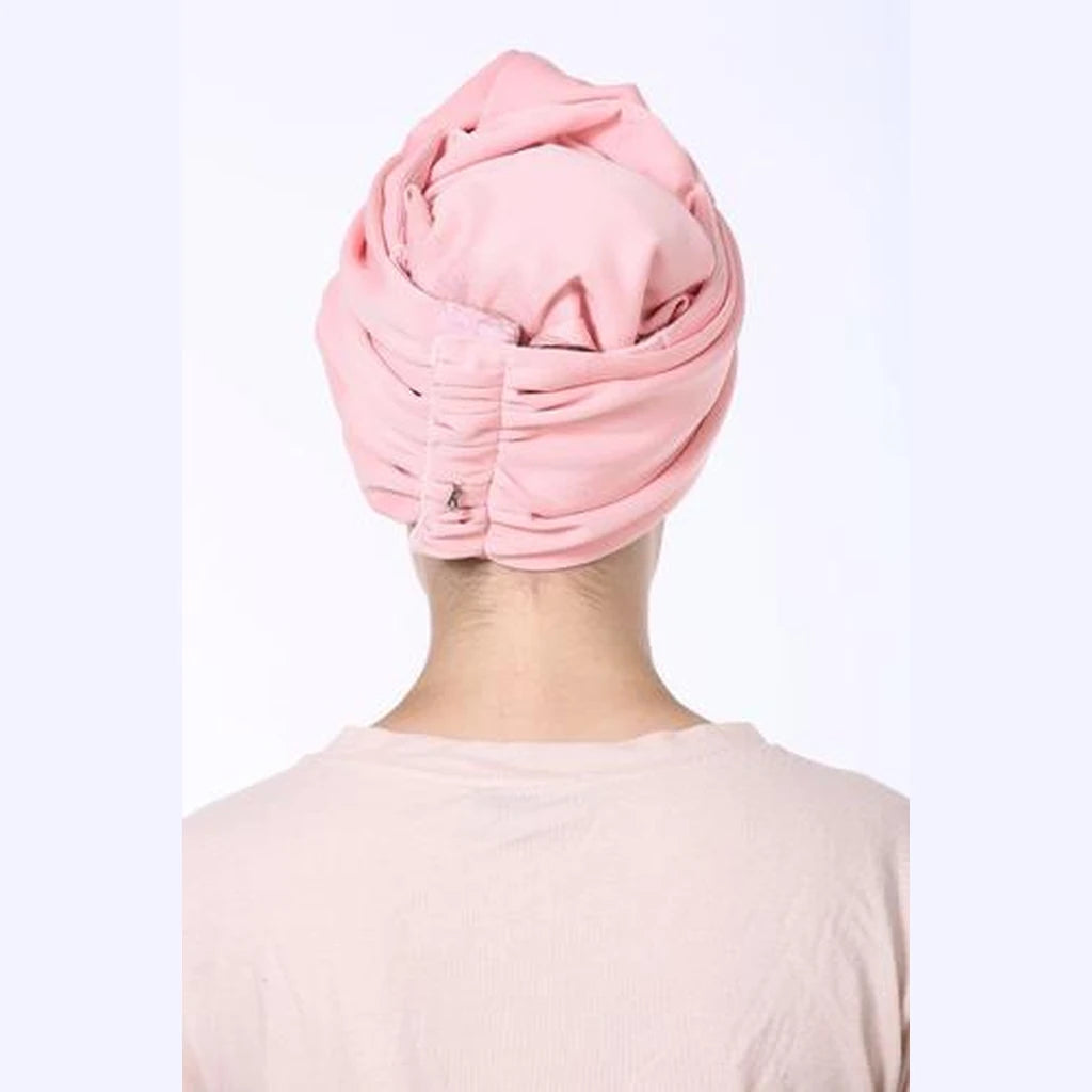 Partial & Full Coverage Volume Turban Head Covering – Pink Scuba