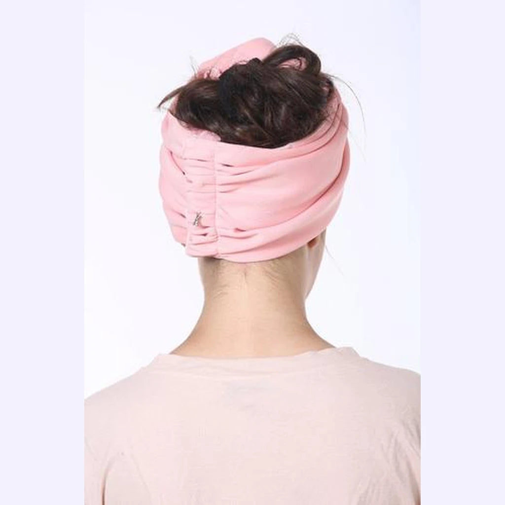 Partial & Full Coverage Volume Turban Head Covering – Pink Scuba