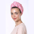 Pink & Red Floral Silk Turban Headwrap with Volume – Partial / Full Coverage