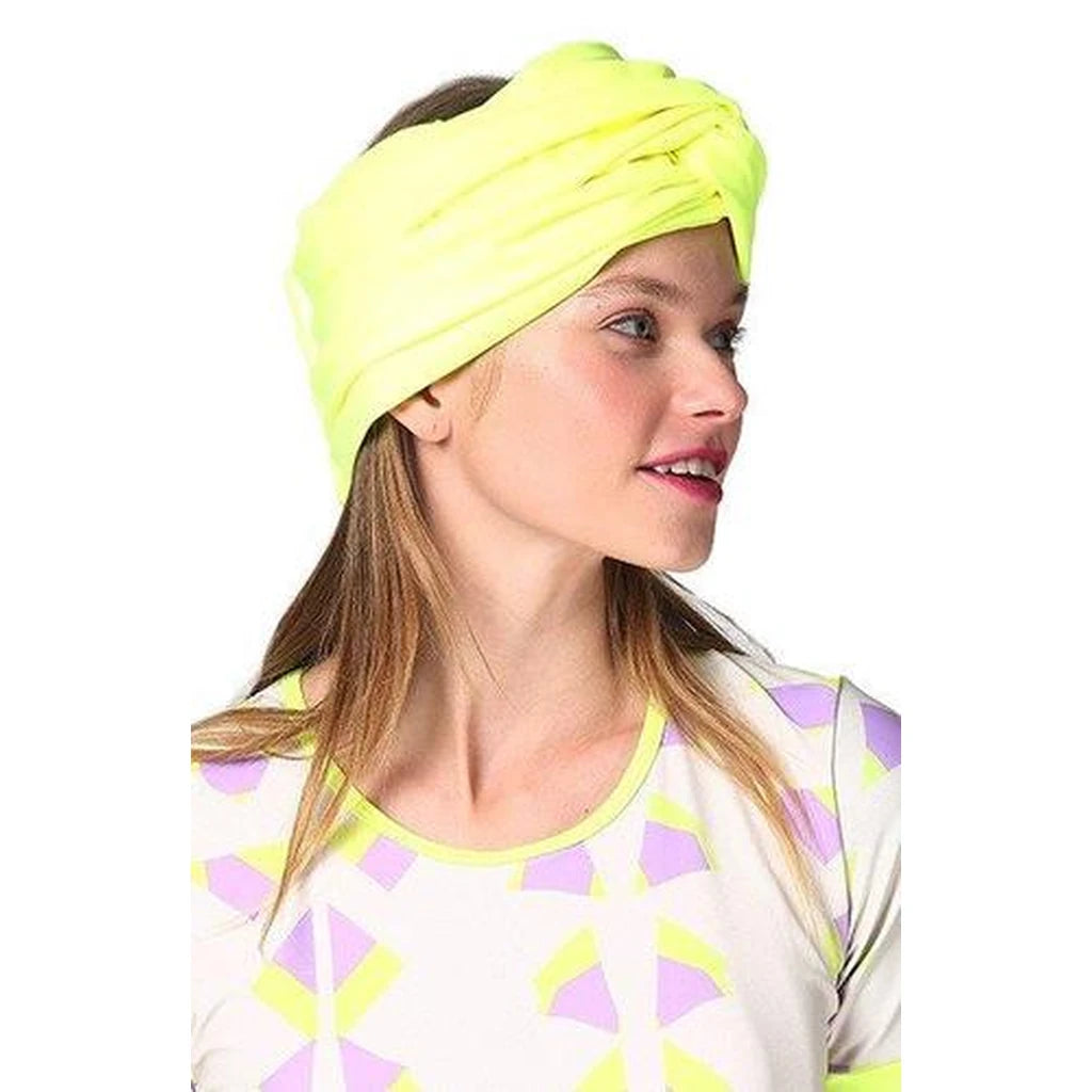 Wide/Full Water Turban – Neon Yellow