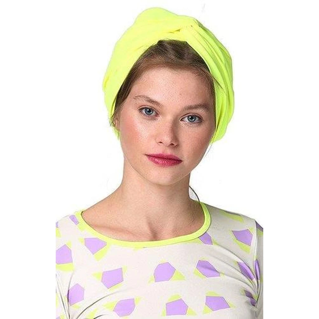 Wide/Full Water Turban – Neon Yellow
