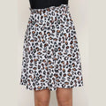 White Leopard Print Swim Skirt XS–3XL