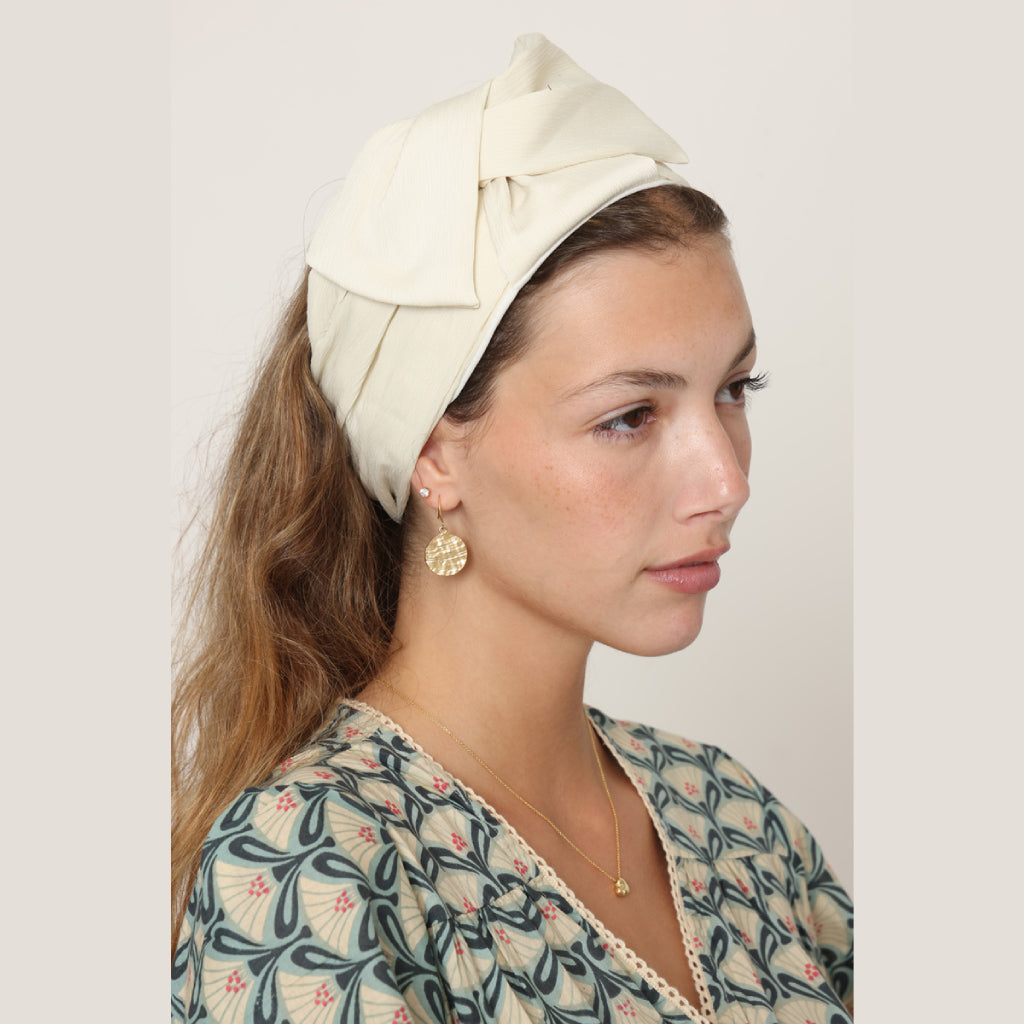 Satin White Headwrap