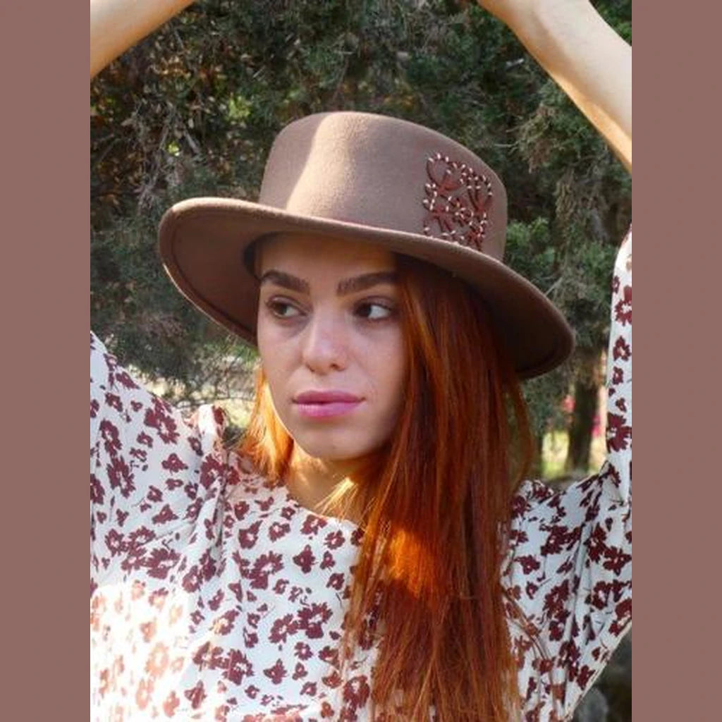 Camel Wide Brim Hat