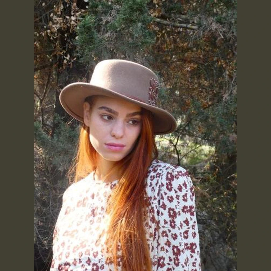 Camel Wide Brim Hat