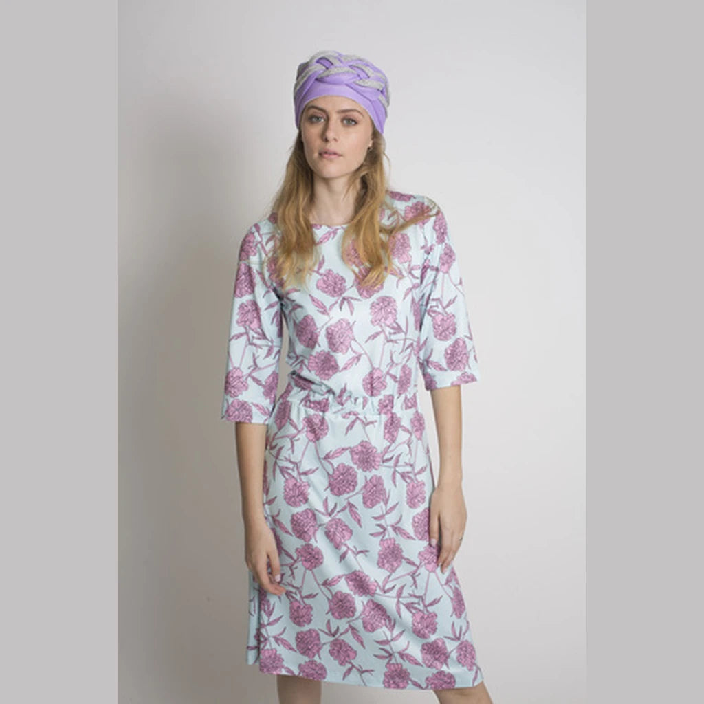Purple & Silver Braided Mesh Turban Headwrap